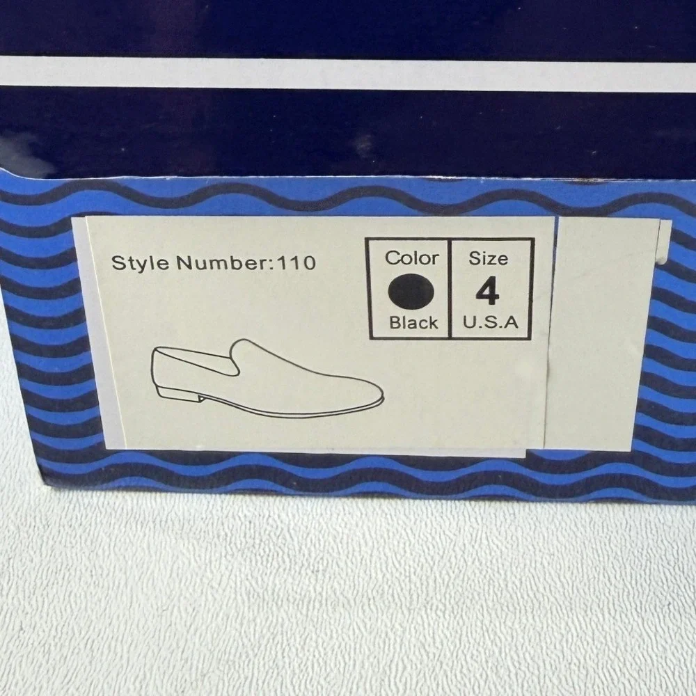 Easy Strider Boys Black Velvet‎ Loafers Smoking Slippers Size 4 Style 110